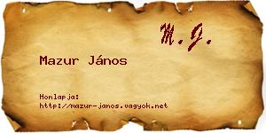 Mazur János névjegykártya