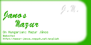 janos mazur business card