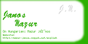 janos mazur business card